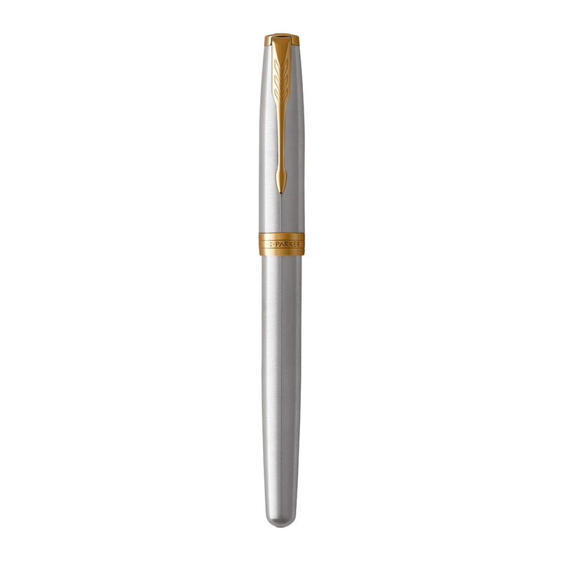 Parker Sonnet Fountain Pen Stainless Steel and Gold Trim Medium Nib