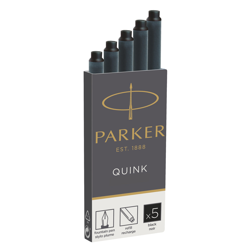 Parker Long Cartridge Black Pack of 5