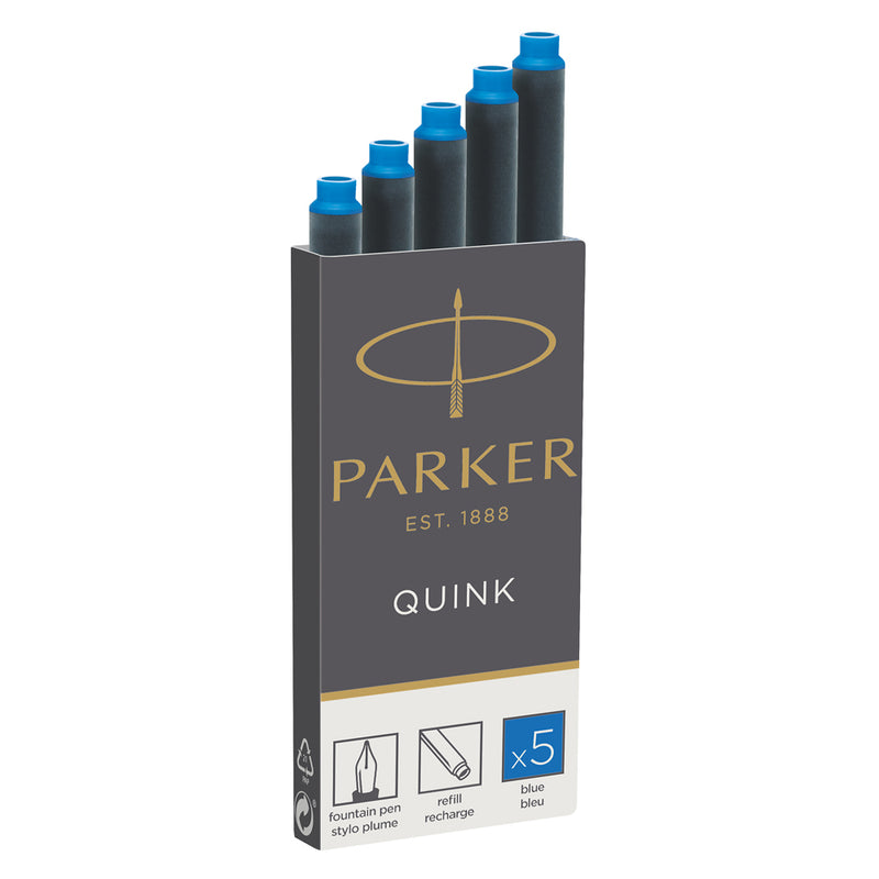 Parker Long Cartridge Blue Pack of 5