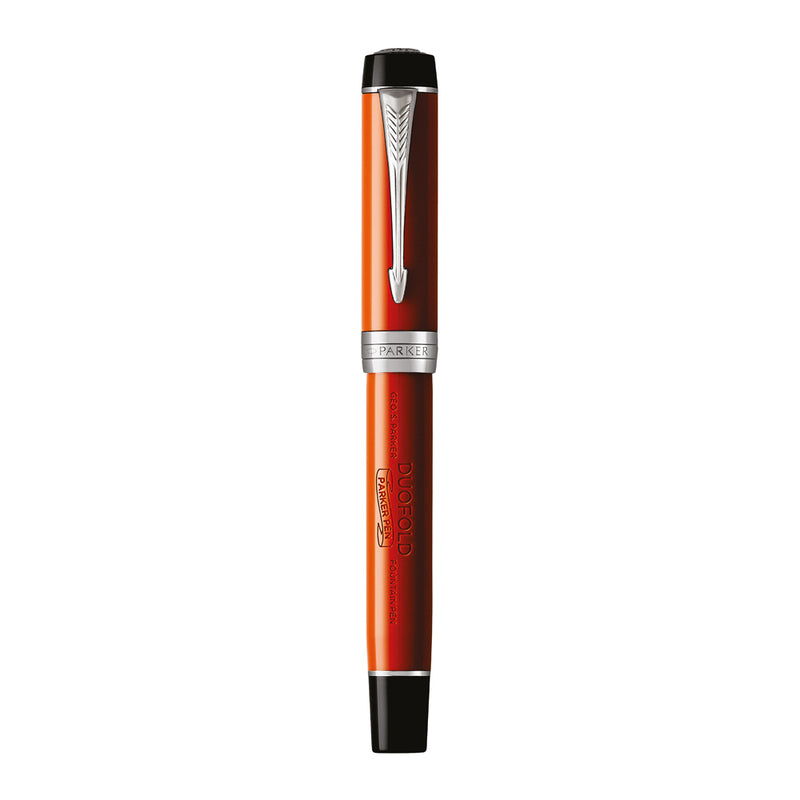 Parker Duofold Classic Fountain Pen Big Red Vintage and Palladium Trim Medium Nib