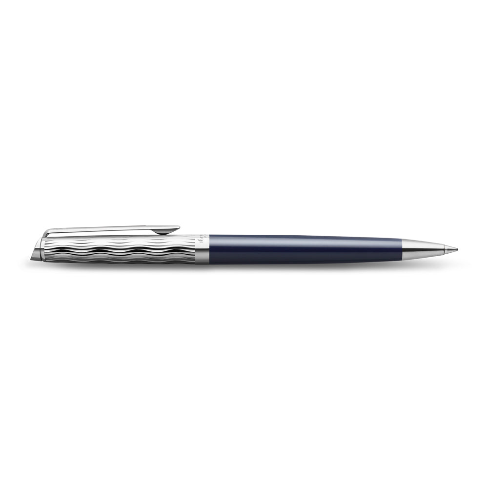 Waterman Hemisphere Metal and Blue Lacquer Palladium Trim Ballpoint Pen Medium Tip