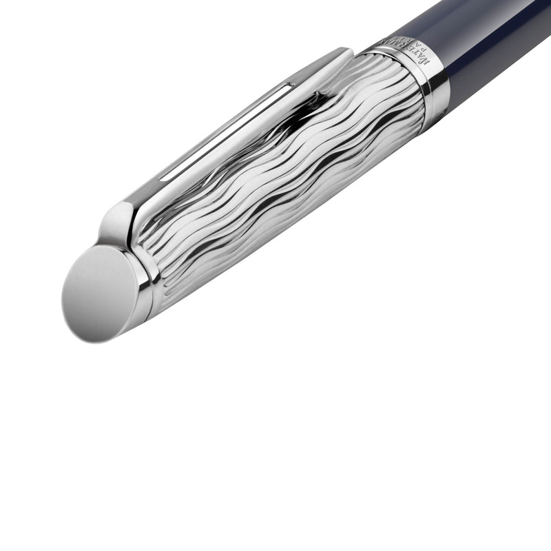 Waterman Hemisphere Metal and Blue Lacquer Palladium Trim Ballpoint Pen Medium Tip