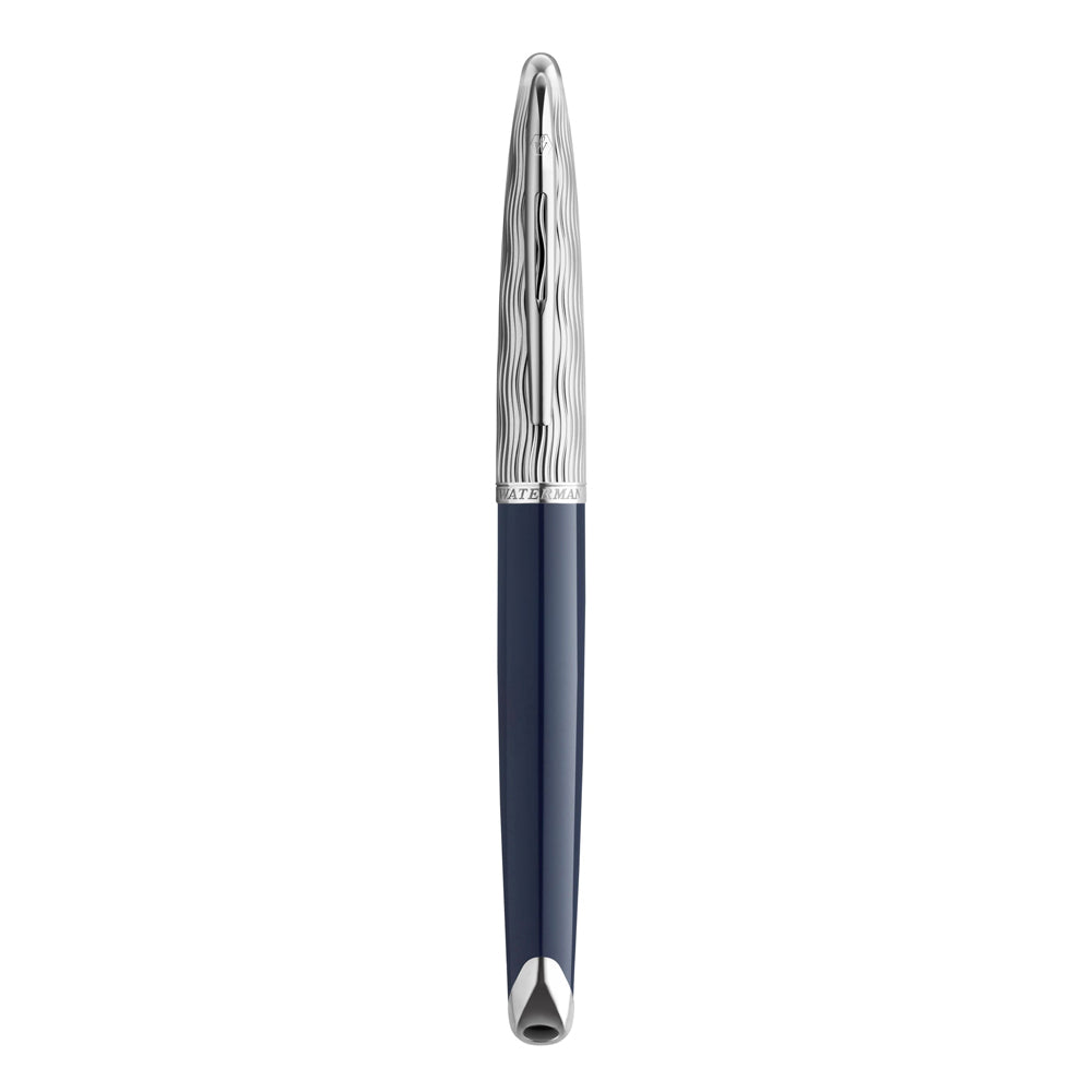 Waterman Carene Metal and Blue Lacquer Palladium Trim Fountain Pen Medium Nib