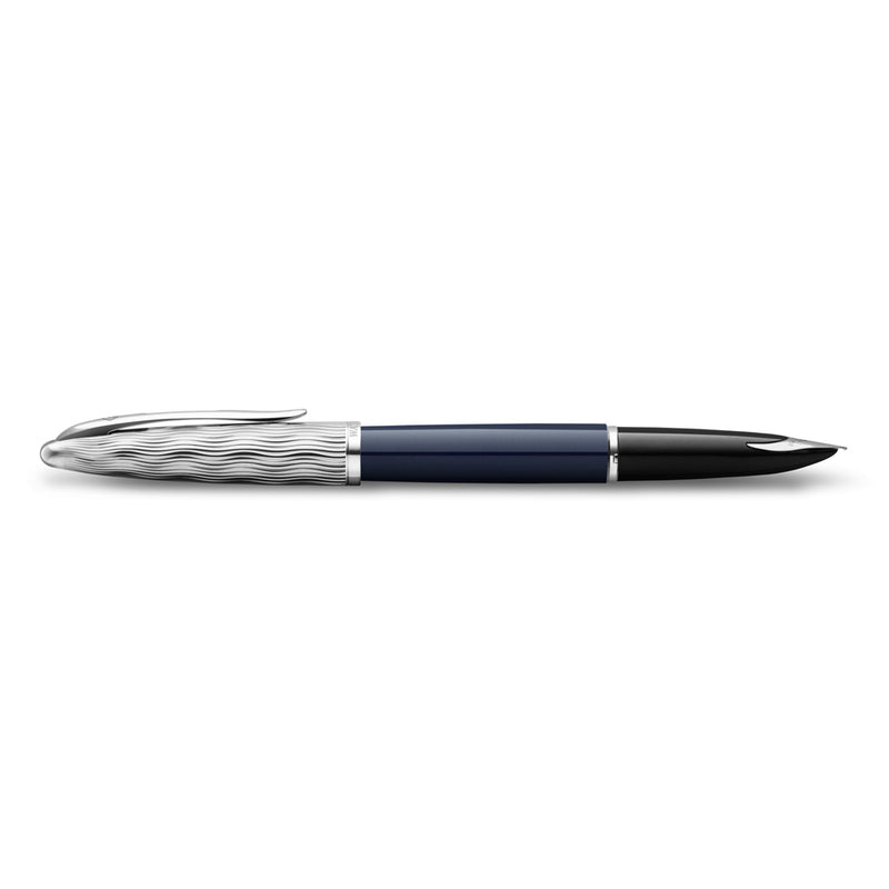 Waterman Carene Metal and Blue Lacquer Palladium Trim Fountain Pen Medium Nib