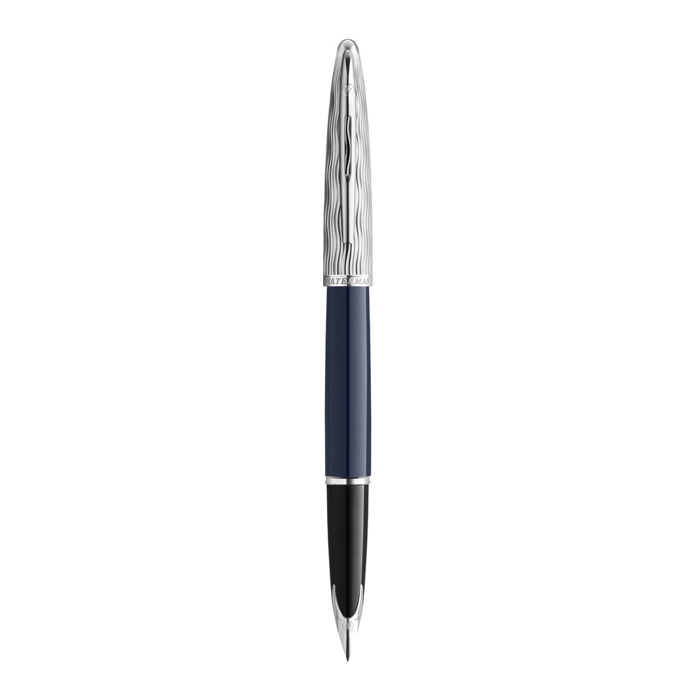 Waterman Carene Metal and Blue Lacquer Palladium Trim Fountain Pen Medium Nib