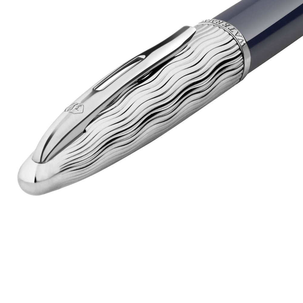 Waterman Carene Metal and Blue Lacquer Palladium Trim Fountain Pen Medium Nib