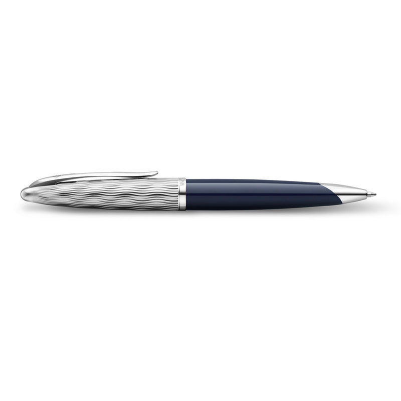 Waterman Carene Metal and Blue Lacquer Palladium Trim Ballpoint Pen Medium Tip