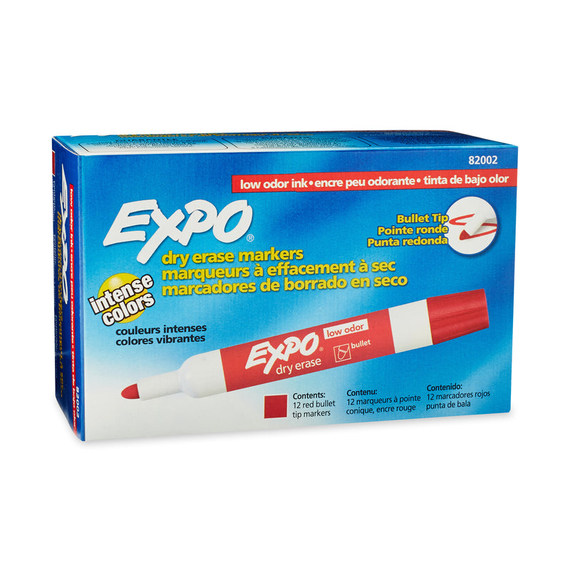 Expo Whiteboard Marker Red In Bullet Tip Box Of 12