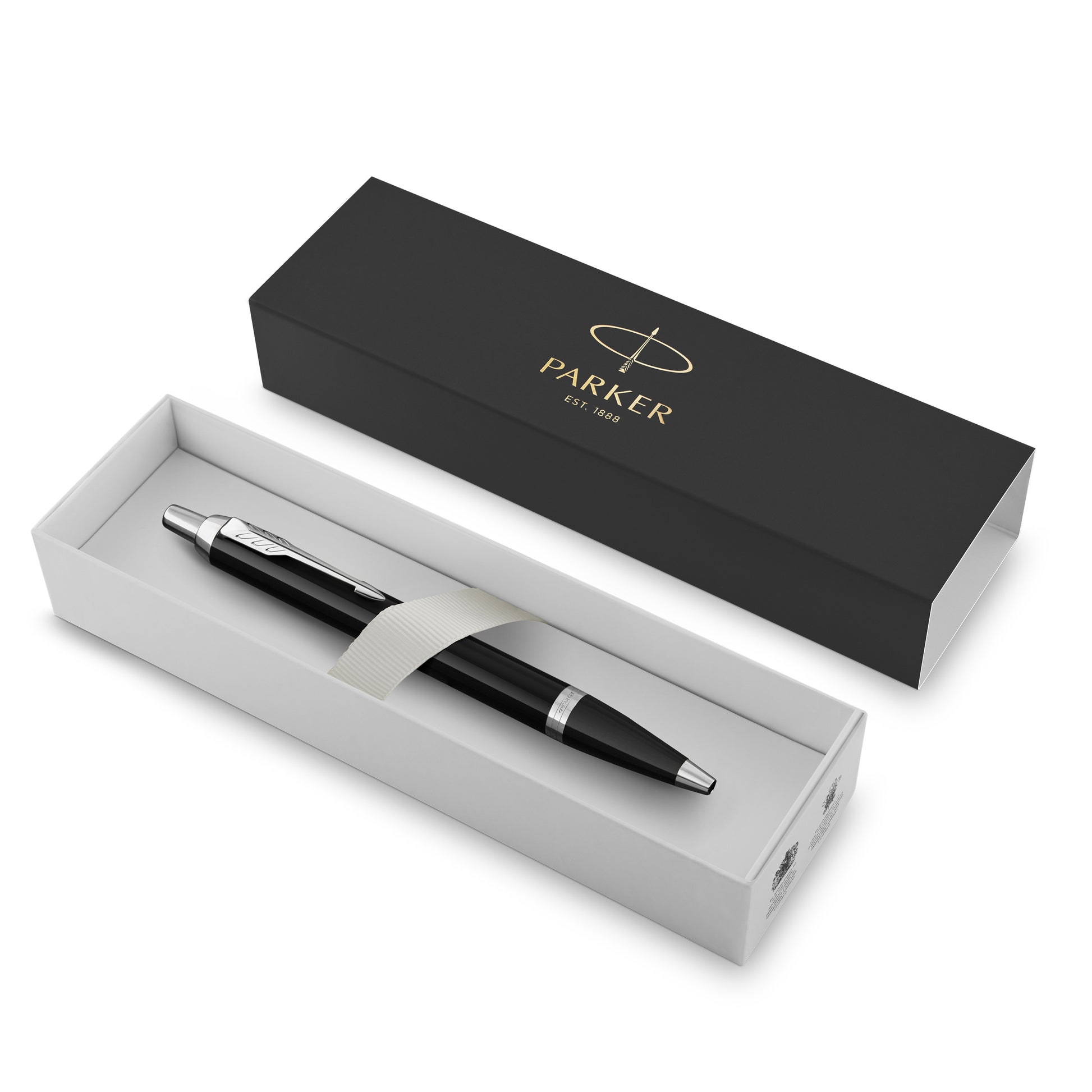 Parker IM Ballpoint Pen Black Lacquer and Chrome Trim Medium Tip