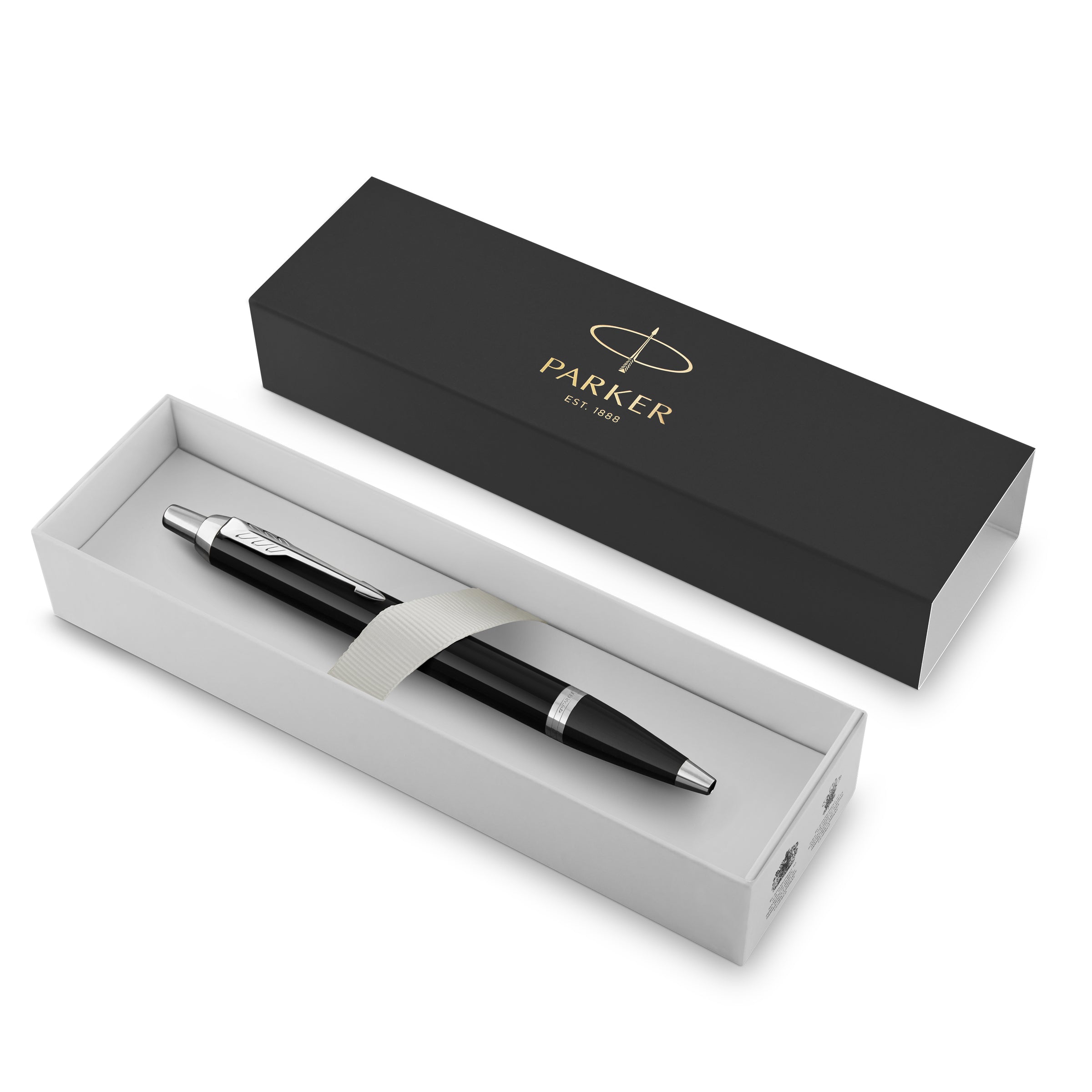 Parker IM Ballpoint Pen Black Lacquer and Chrome Trim Medium Tip