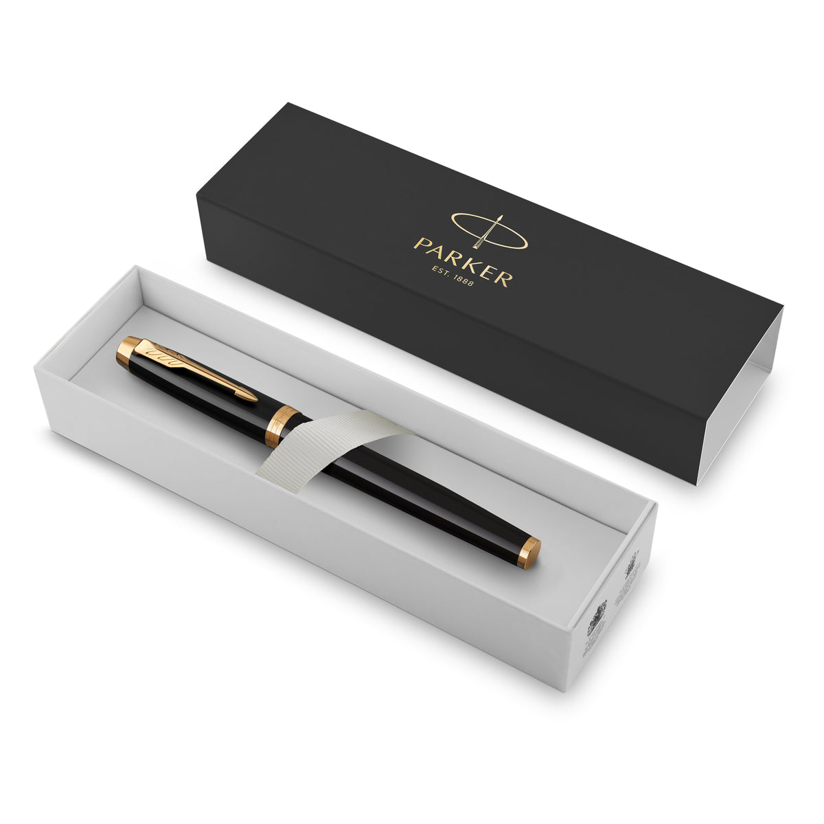 Parker IM Ballpoint Pen Black Lacquer and Gold Trim Medium Tip