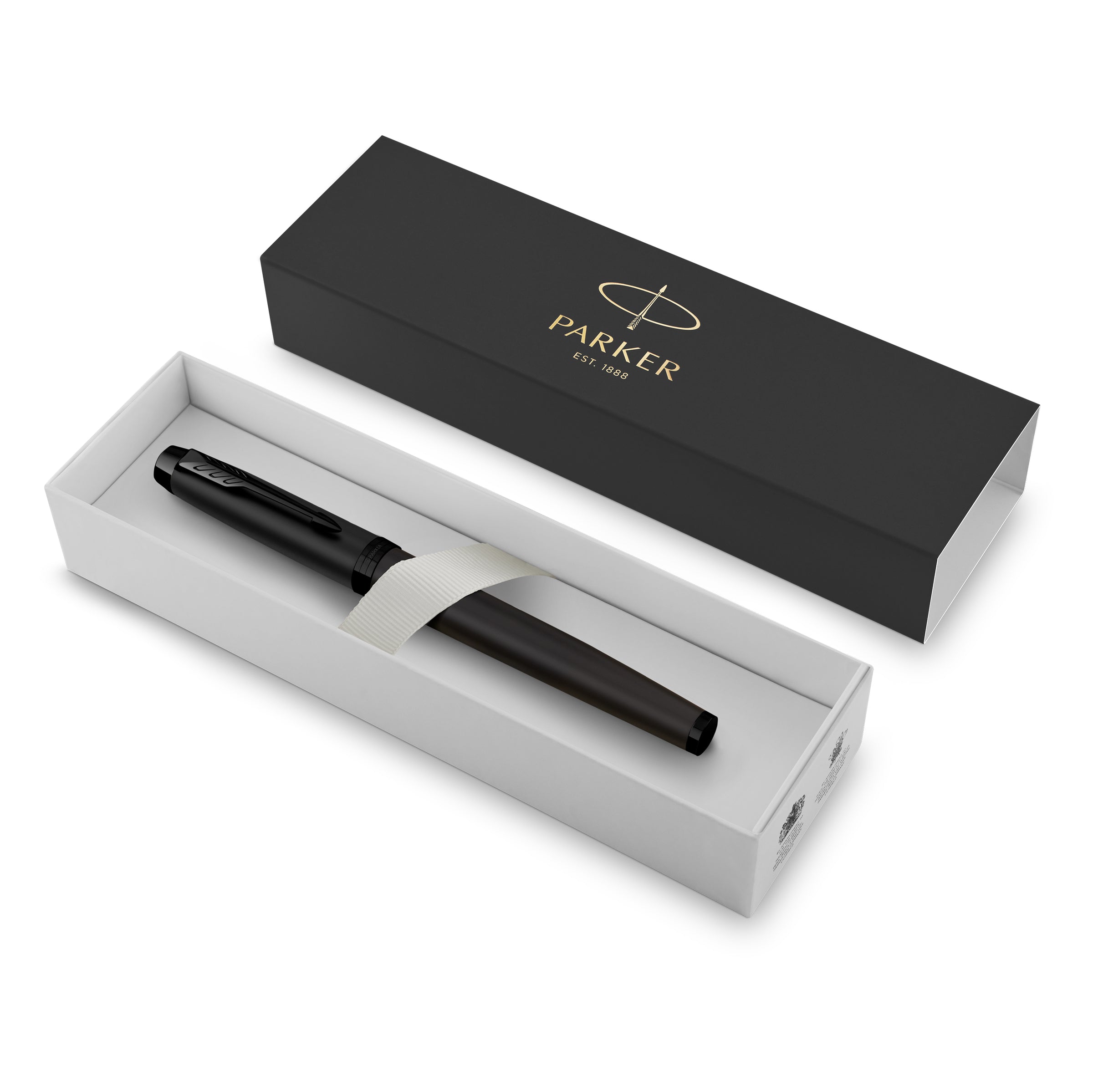 Parker IM Achromatic Fountain Pen Matte Black Lacquer Black Trim Medium Nib