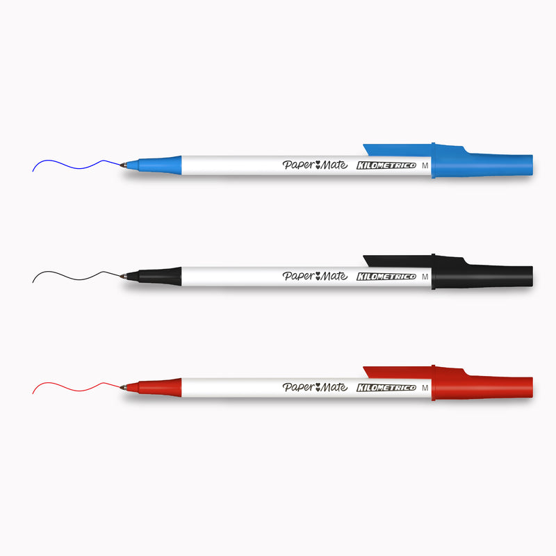 Papermate Kilometrico Ballpoint Pen 1.0mm Black Box of 12