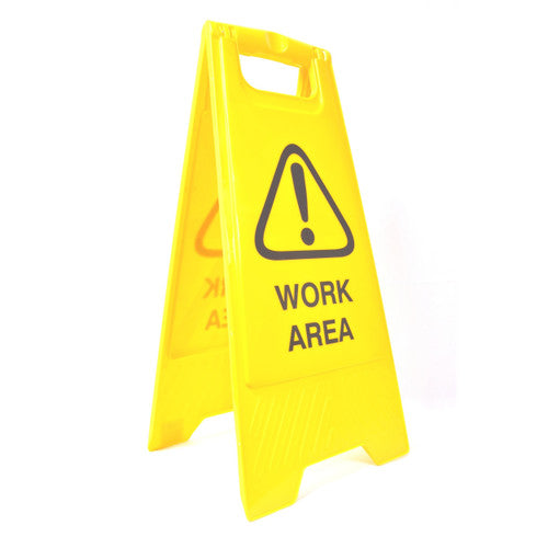 Cleanlink 12162 Safety Sign Work Area 32 x 31 x 65cm Yellow