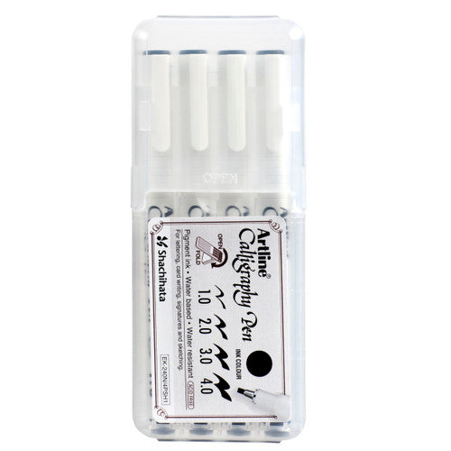 Artline Calligraphy Pen Black Sizes 1 2 3 4 Pack 4 HC
