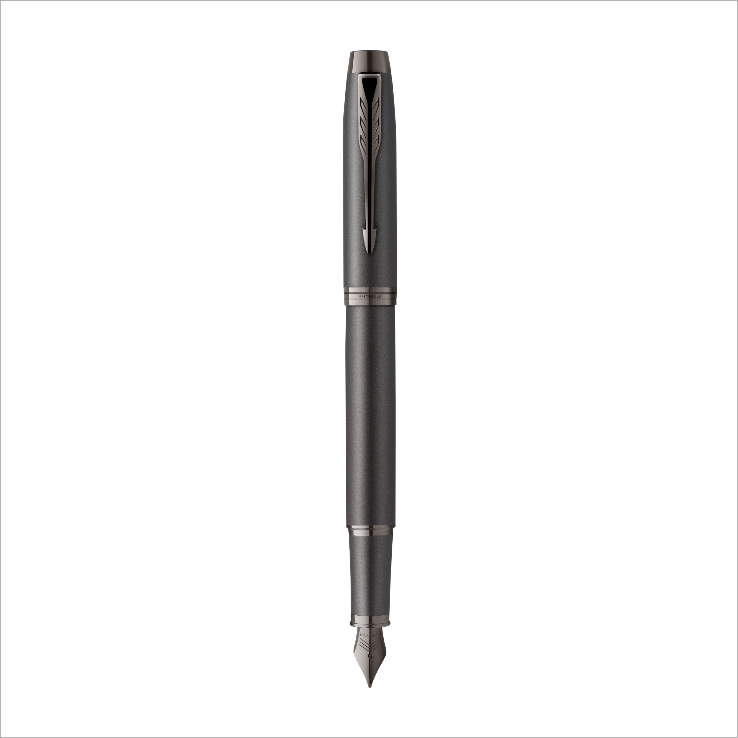 Parker IM Monochrome Fountain Pen Gun Metal Stainless Steel Medium Nib