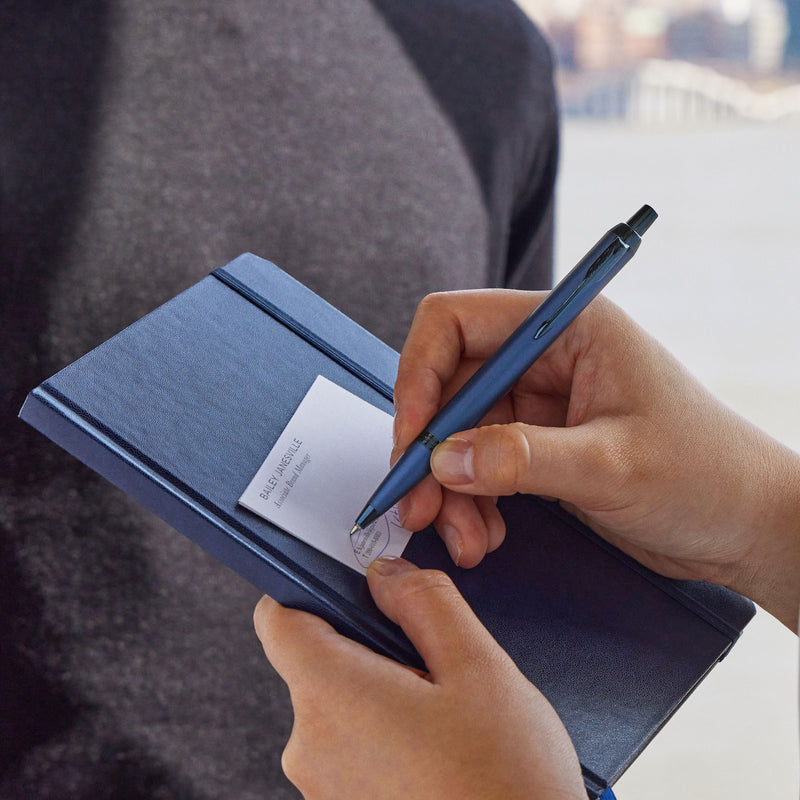 Parker IM Monochrome Ballpoint Pen Blue Stainless Steel Medium Tip