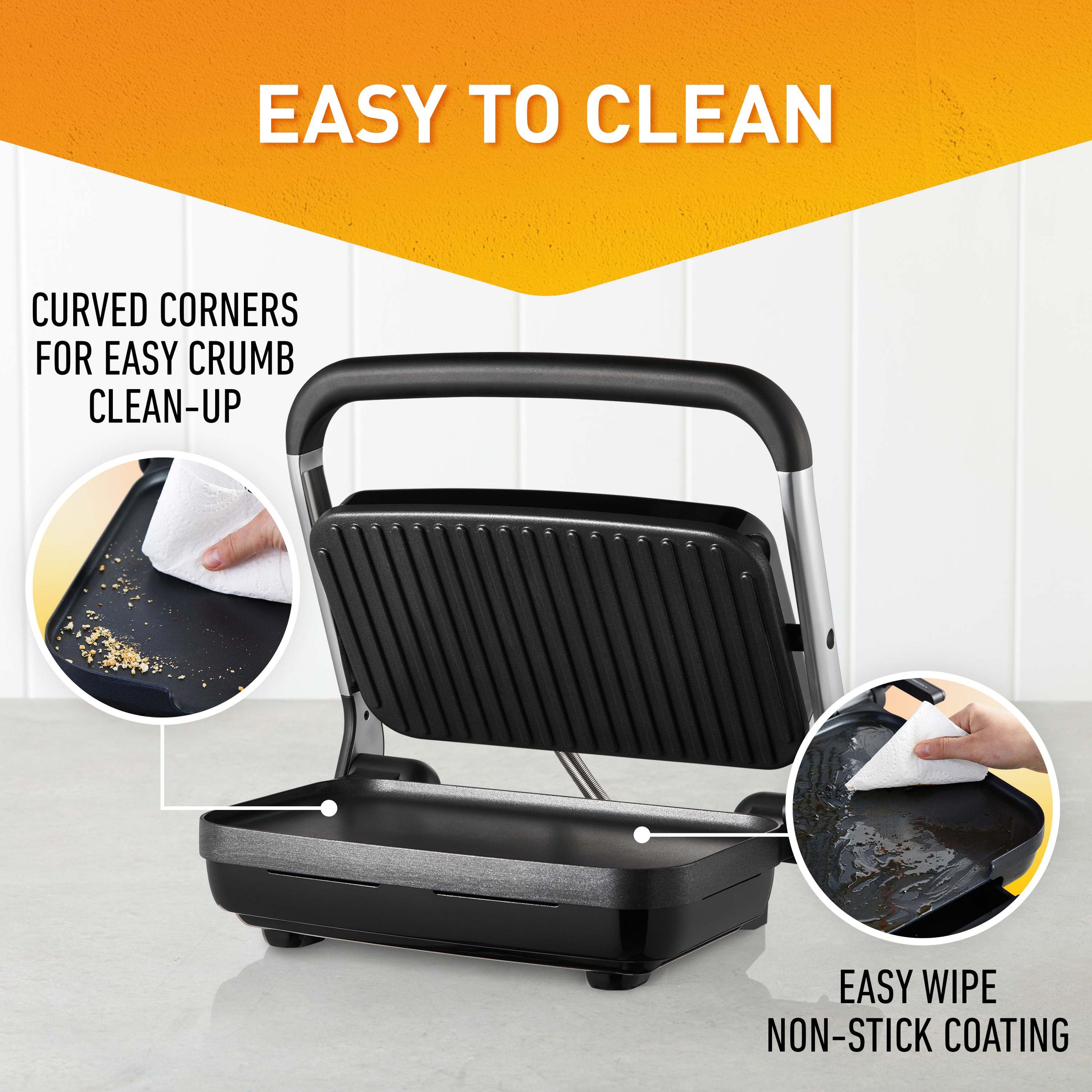 Sunbeam Cafe Style 2 Slice Sandwich Press and Grill Stainless
