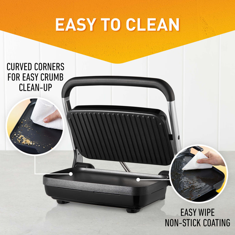 Sunbeam Cafe Style 2 Slice Sandwich Press and Grill Stainless