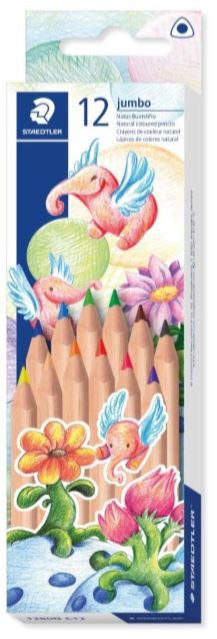 Staedtler 1280N CD12 Jumbo Natural Coloured Pencil Box of 12 Assorted Colours