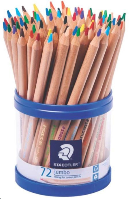 Staedtler 1280N KP72 Jumbo Natural Coloured Pencil Cup of 72 Assorted Colours