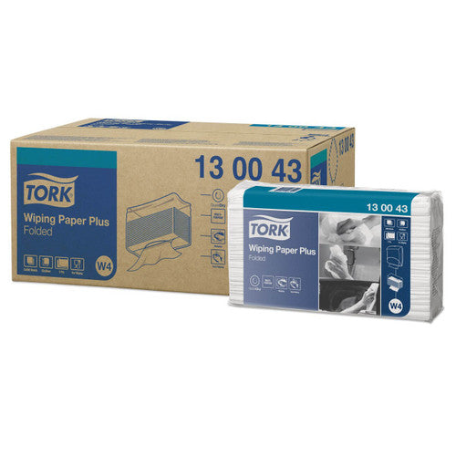 Tork Wiping Paper Plus Folded 2 Ply W4 White Carton of 5