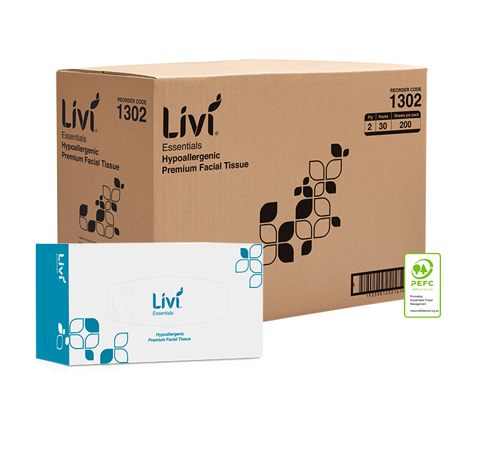 Livi 1302 Essentials facial tissue carton