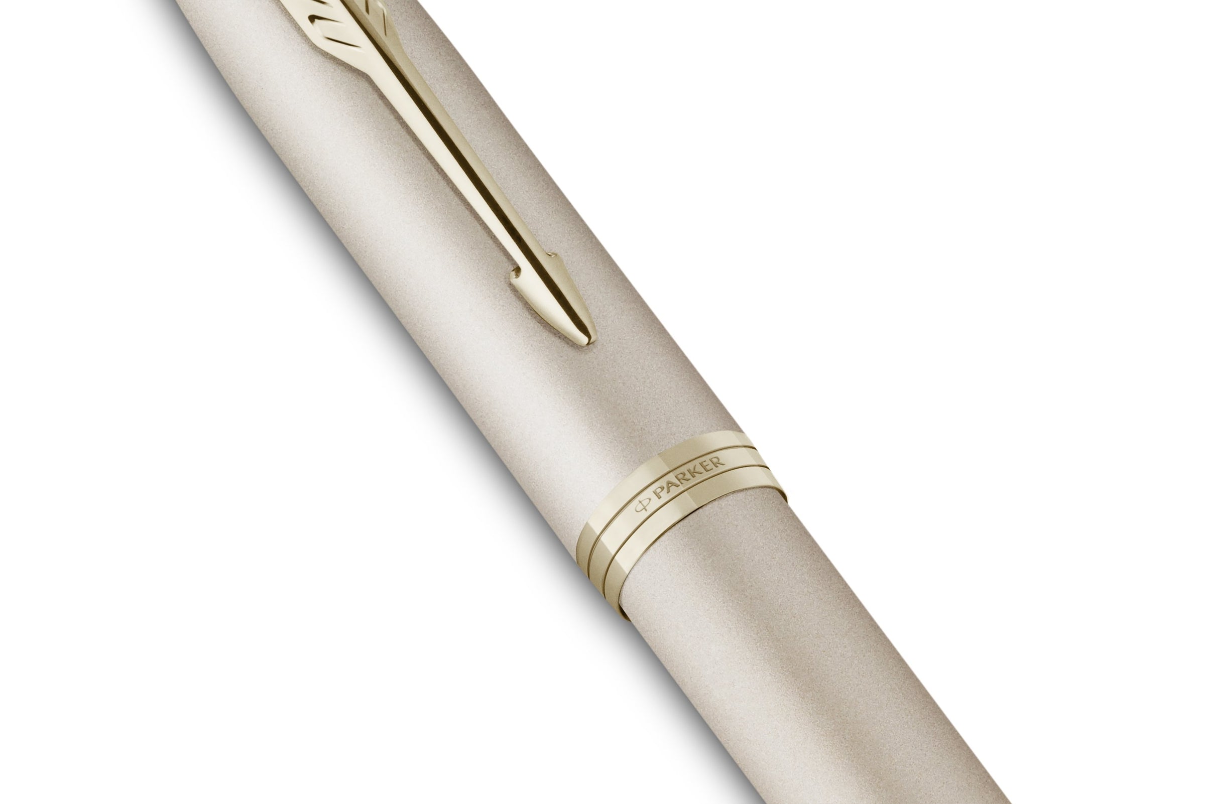 Parker IM Monochrome Fountain Pen Champagne Stainless Steel Medium Nib