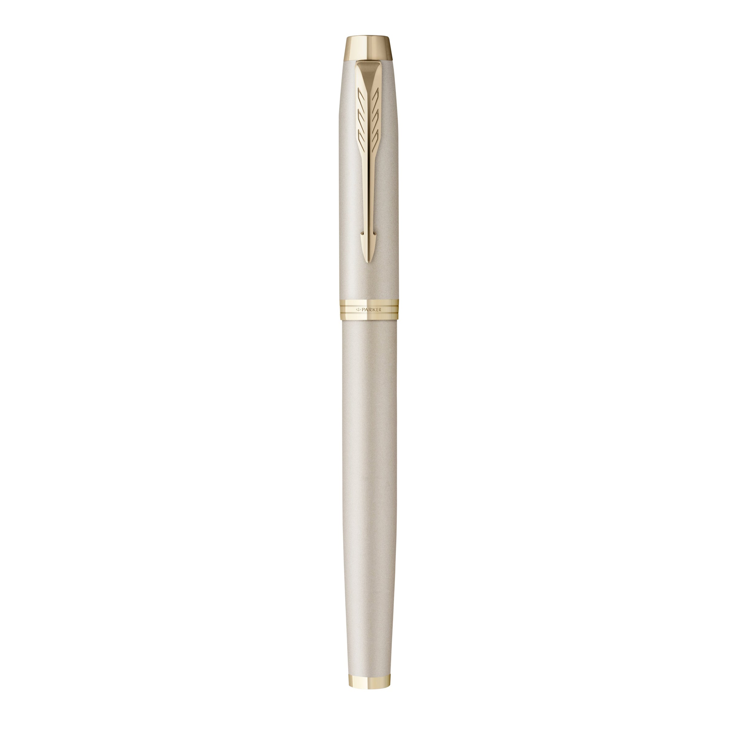 Parker IM Monochrome Fountain Pen Champagne Stainless Steel Medium Nib