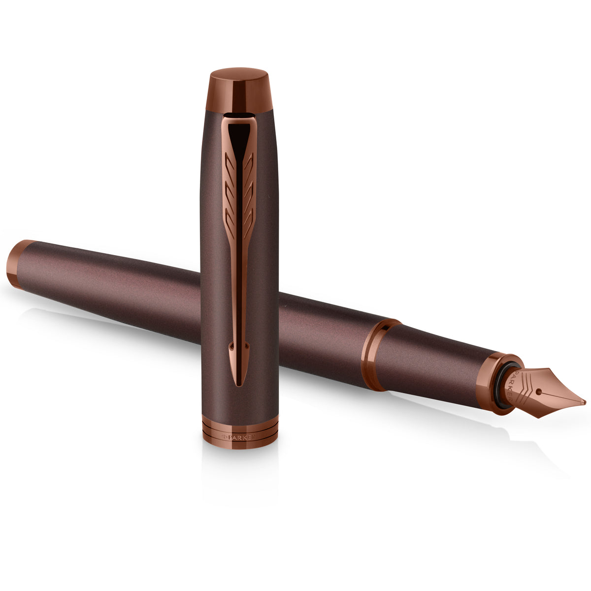 Parker IM Monochrome Fountain Pen Burgundy Stainless Steel Medium Nib