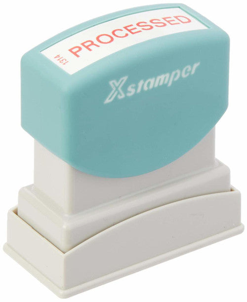 Xstamper Message Stamp Processed Red