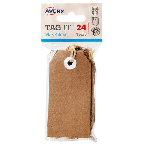 Avery Tag-It with String Size 3 Kraft Brown Pack 24