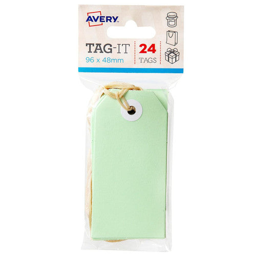 Avery Tag-It with String Size 3 Pastel Green Pack 24