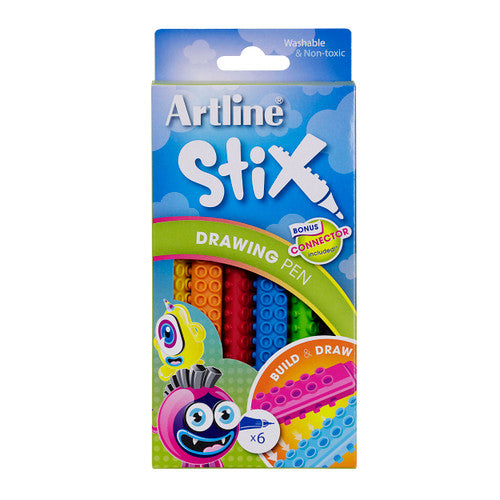 Artline Stix Drawing Pen Assorted Pack of 6