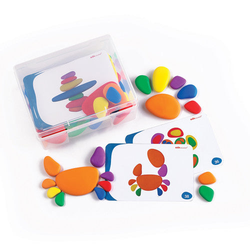 Edx Education Rainbow Pebbles Plastic and Activity Cards Set of 36