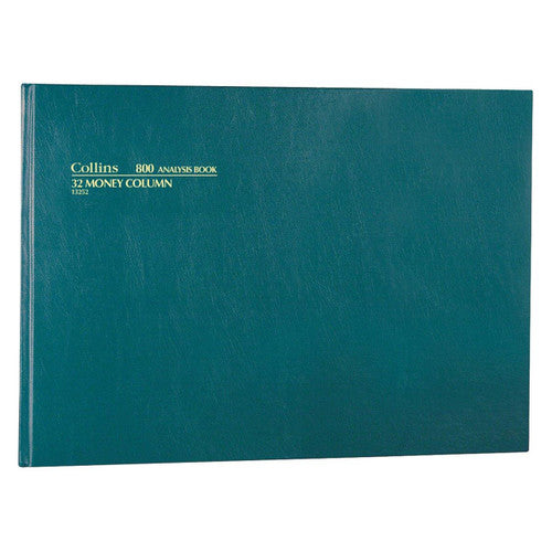 Collins 13252 Analysis Book Series 800 32 Money Column Green Cover