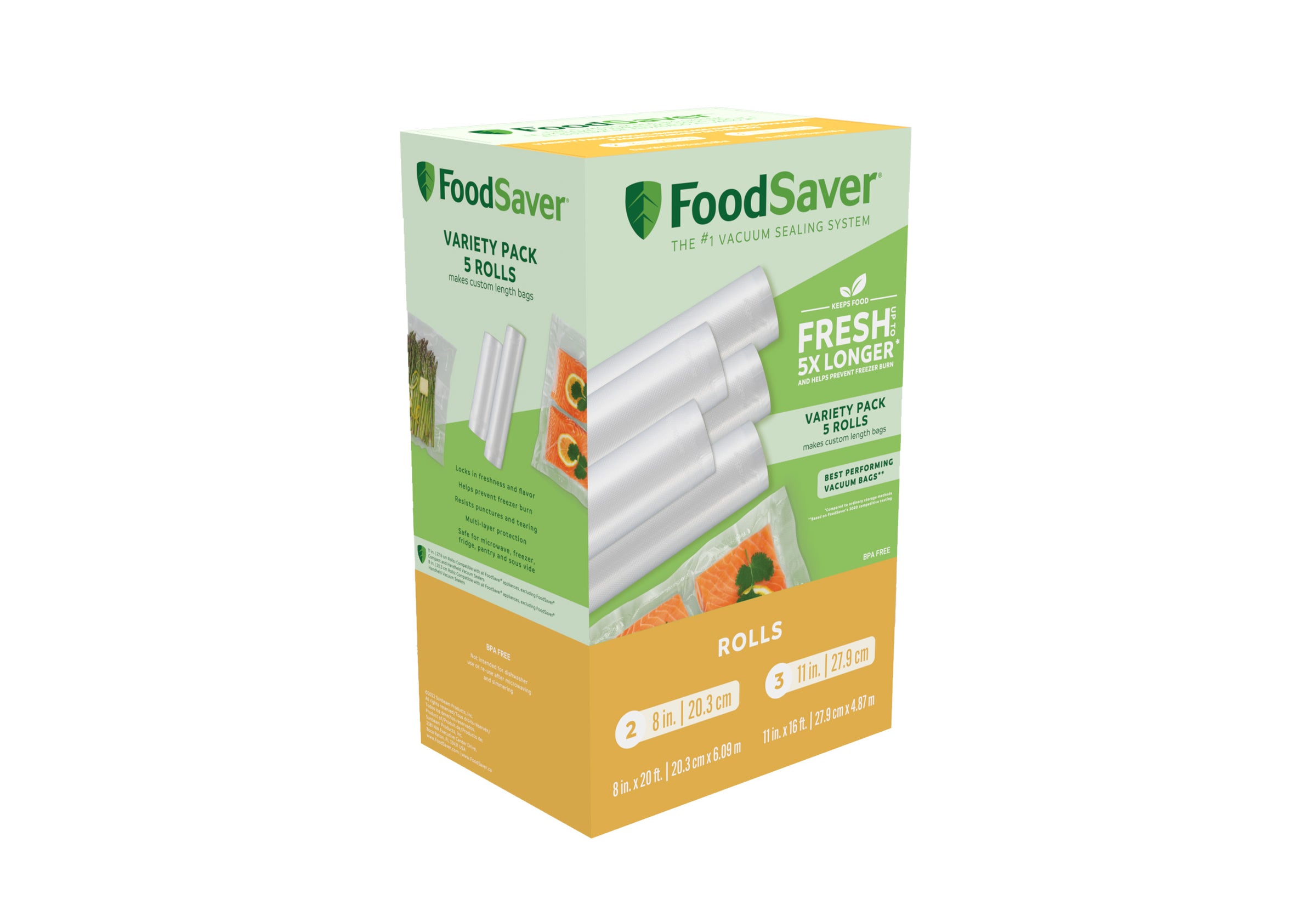 FoodSaver Variety Pack Vacuum Seal Rolls 3 x 28cm & 2 x 20cm