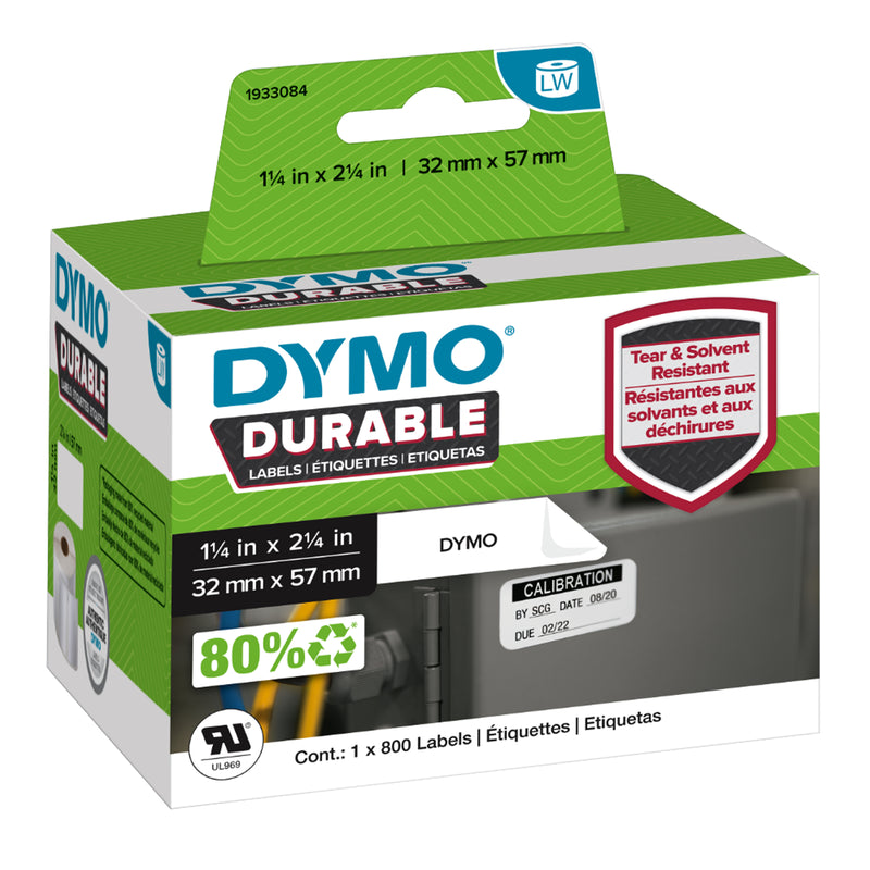 Dymo LW Durable Labels, 32mm x 57mm, 800 Count - 3D view
