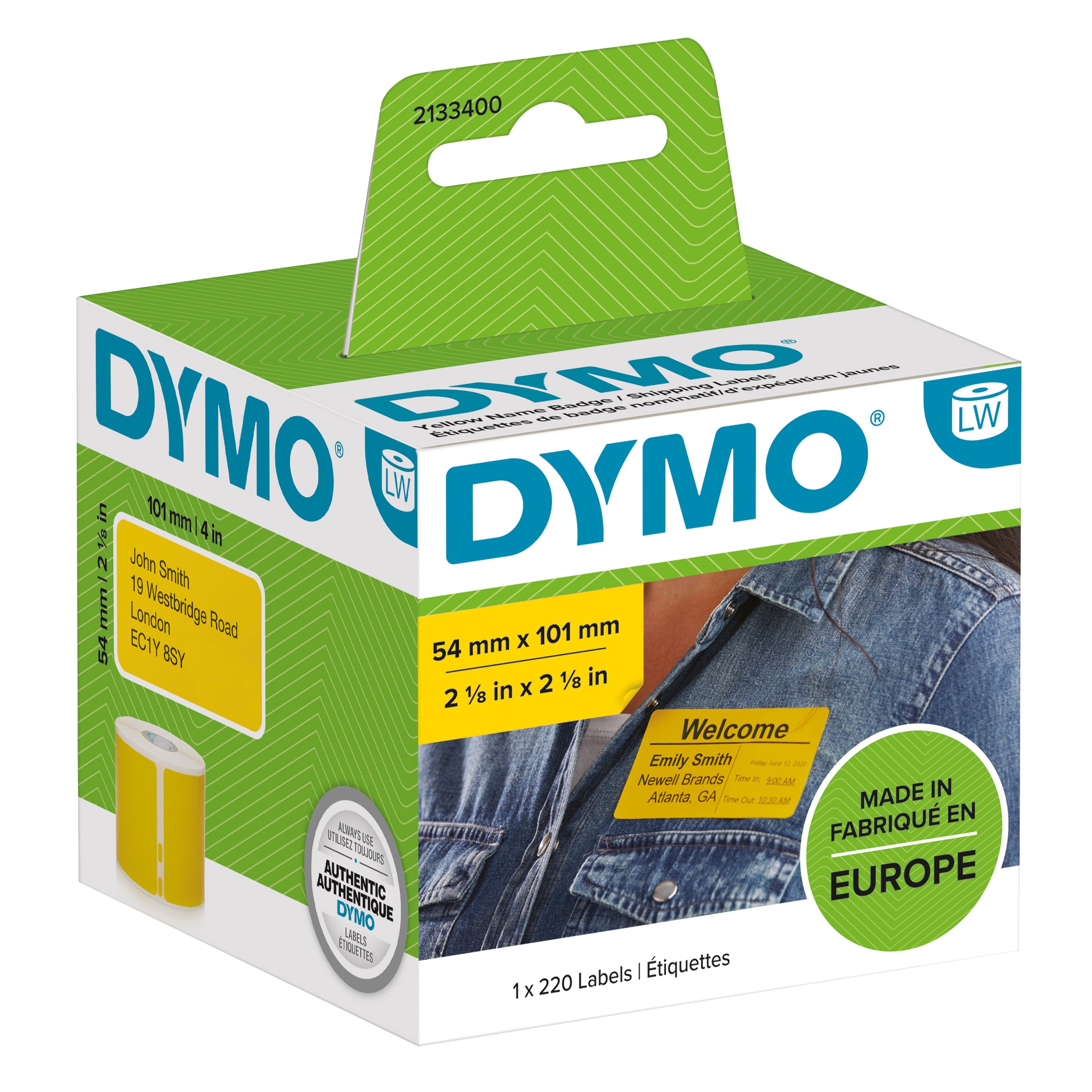 Dymo LabelWriter Shipping Labels 54mm x 101mm, Yellow - product image