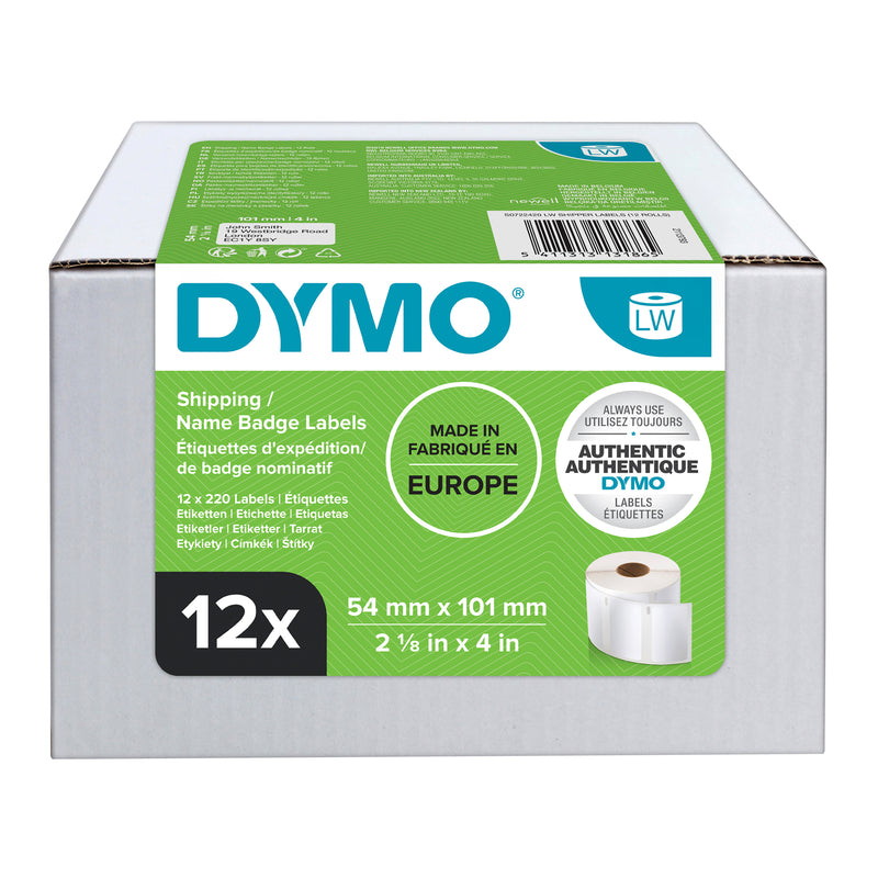 Dymo LabelWriter Shipping Labels 54mm x 101mm, Bulk 12 Count Rolls - product image
