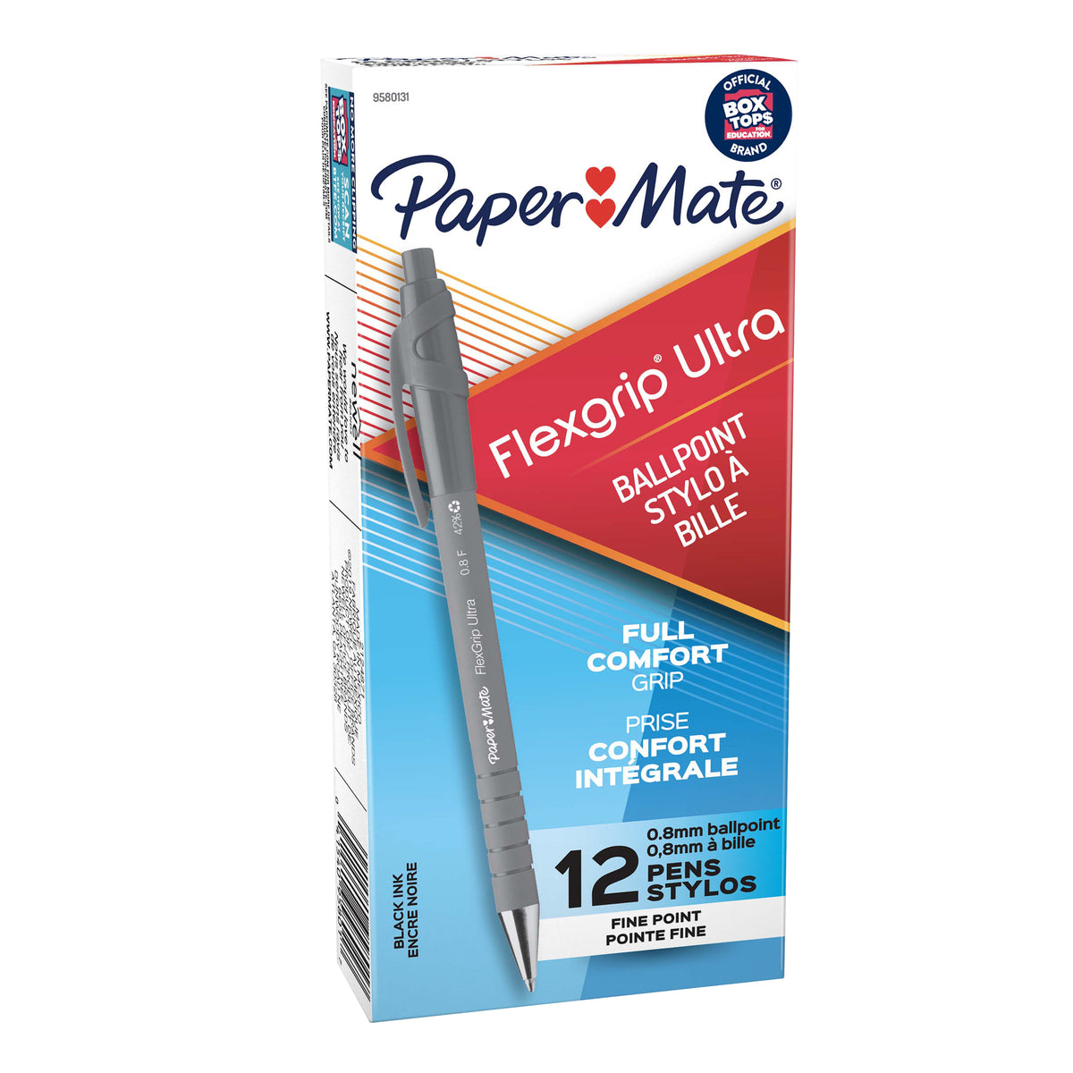 Papermate Flexgrip Ultra Retractable Ballpoint Pen Fine 0.8mm Black Box of 12