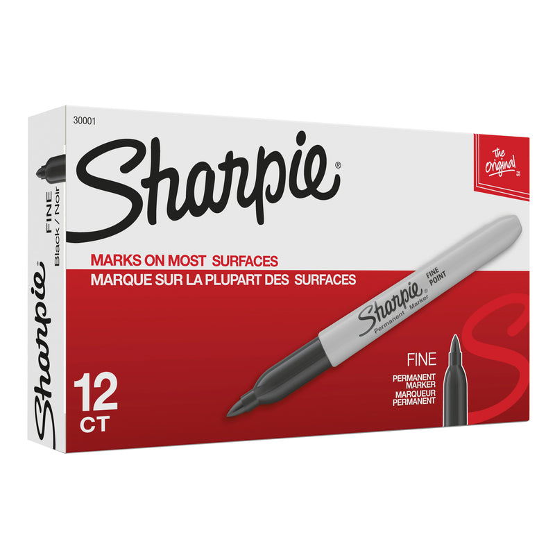 Sharpie Fine Point Permanent Marker Black - Box of 12 - 3D view