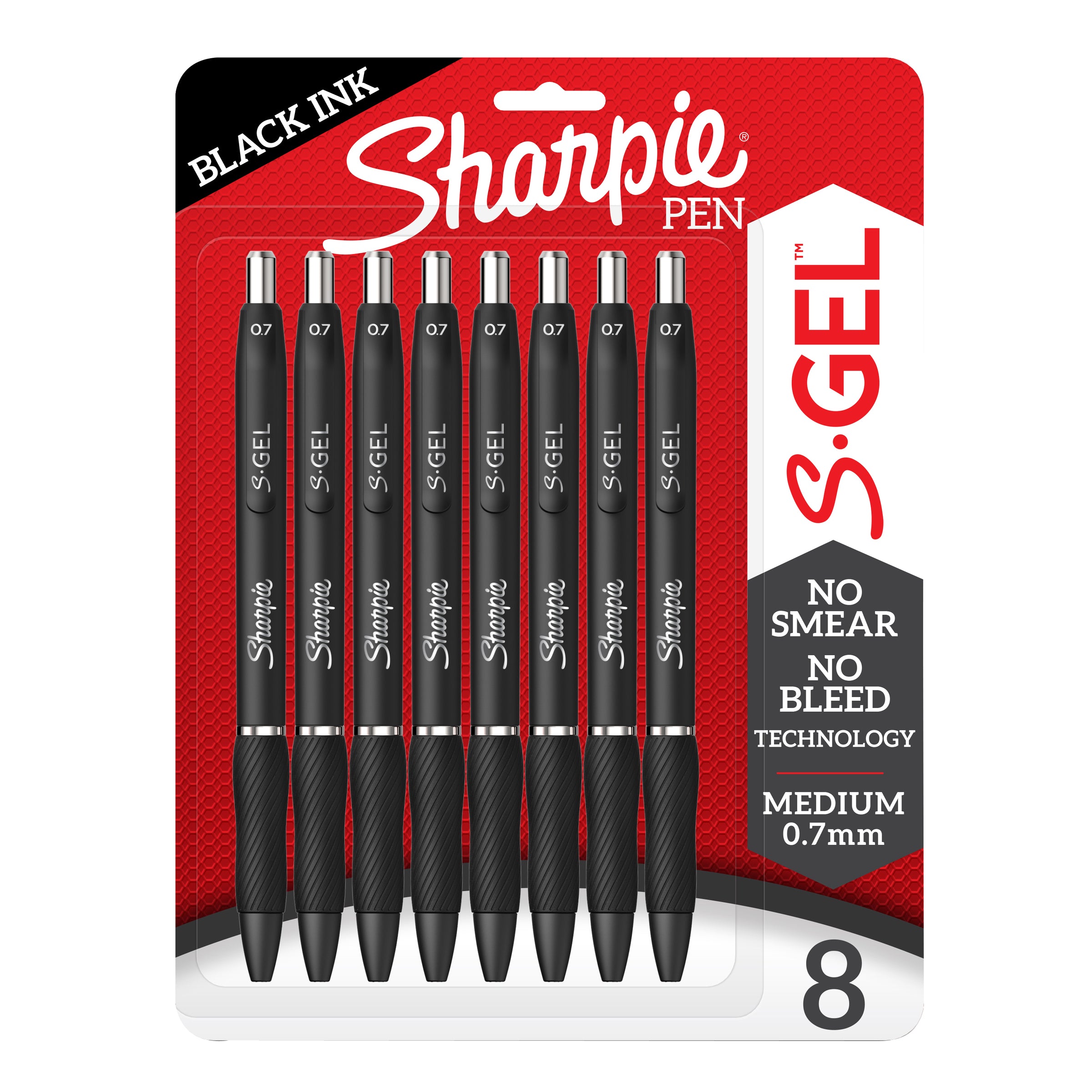 Sharpie S-Gel 0.7mm Gel Pens, Black Ink - Pack of 8 - product image