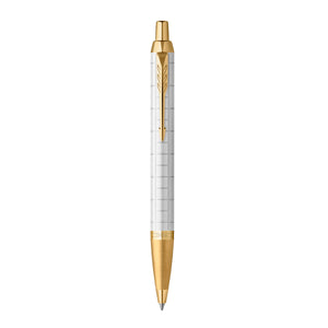 Parker IM Premium Ballpoint Pen Pearl Lacquer and Gold Trim Medium Tip