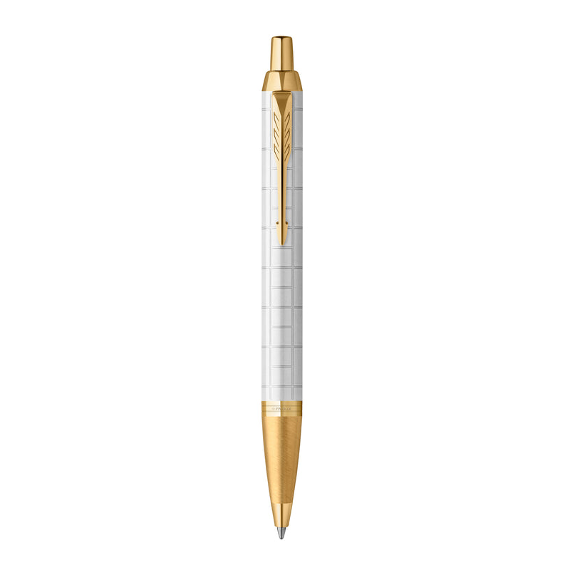 Parker IM Premium Ballpoint Pen Pearl Lacquer and Gold Trim Medium Tip