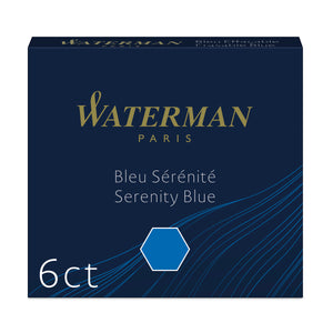 Waterman Fountain Pen Cartridges Flo Blue 6 Pack in Box