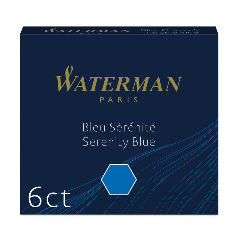 Waterman Fountain Pen Cartridges Flo Blue 6 Pack in Box