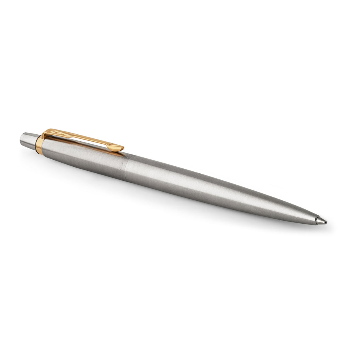 Parker Jotter Ballpoint Pen Stainless Steel Gold Trim Medium Tip