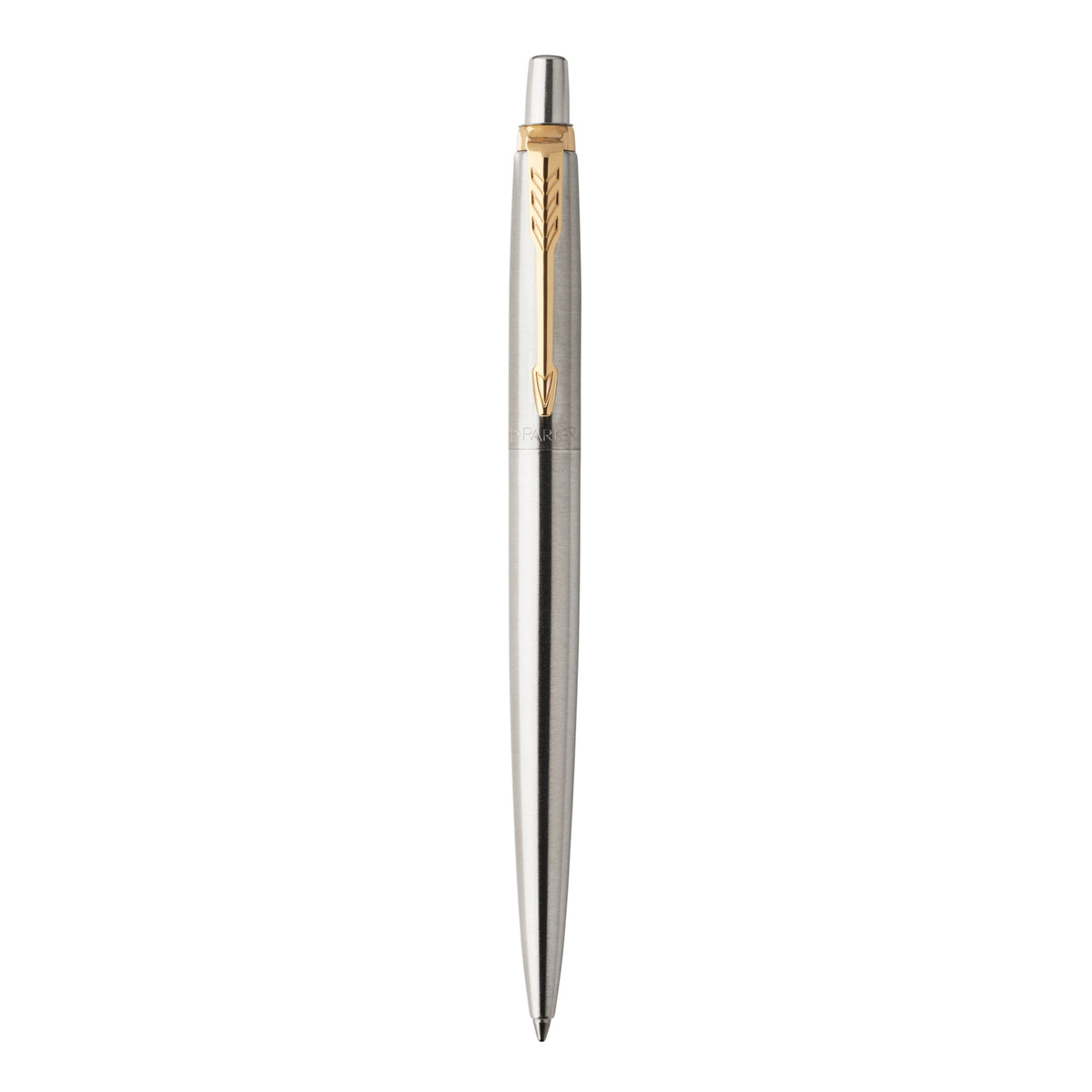 Parker Jotter Ballpoint Pen Stainless Steel Gold Trim Medium Tip