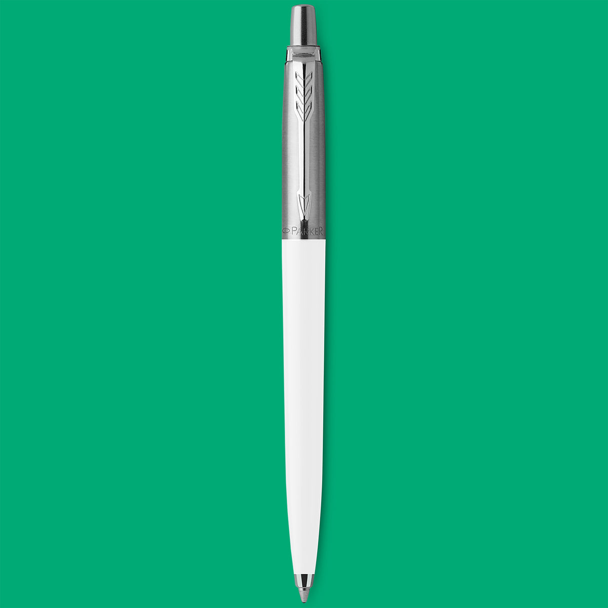 Parker Jotter Original Ballpoint Pen White and Chrome Trim Medium Tip